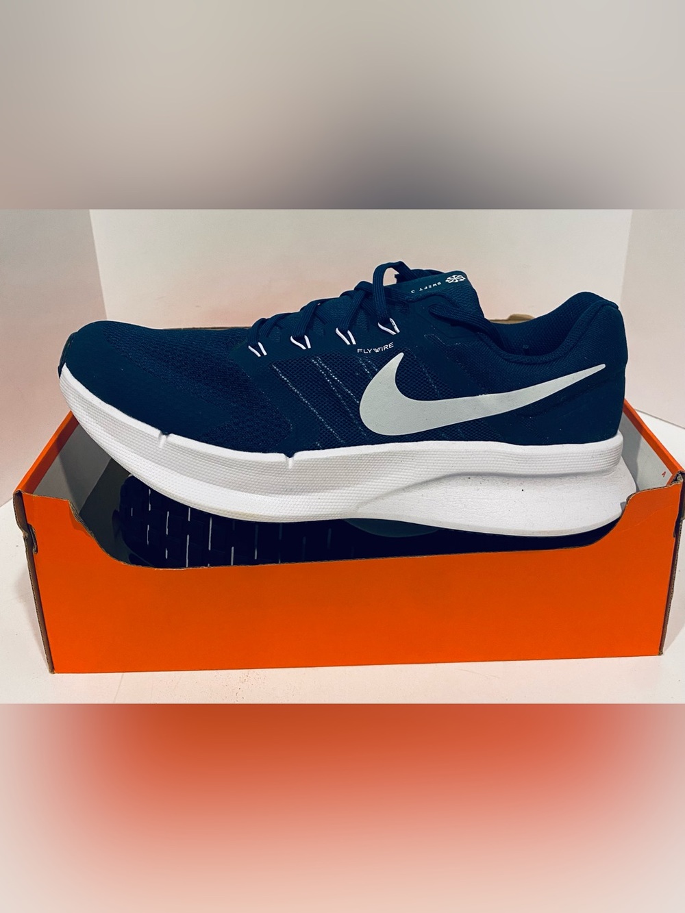 Nike Run Swift 3 Mens 14 Navy Blue Silver Running Shoes Sneakers DR2695-401 New